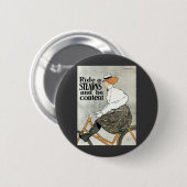 ヴィンテージアールヌーボー自転車に乗る 缶バッジ (正面&裏面)