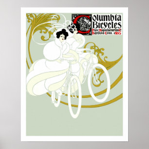 ヴィンテージアールヌーボー自転車アドバイウィル・ブラッドリー ポスター