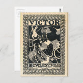 ヴィンテージアールヌーボー自転車広告美術 ポストカード (正面/裏面)