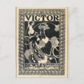 ヴィンテージアールヌーボー自転車広告美術 ポストカード (正面)