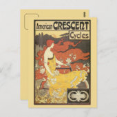 ヴィンテージアールヌーボー自転車広告 ポストカード (正面/裏面)