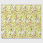 ヴィンテージアールヌーボー花妖精レディーパターン ラッピングペーパー (フラット)