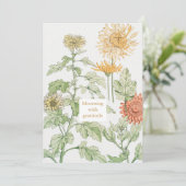 ヴィンテージアールヌーボー菊サンキューカード 招待状 (スタンド正面)