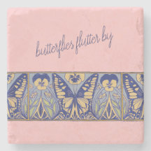 ヴィンテージアールヌーボー蝶とパンジー