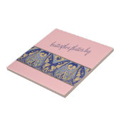 ヴィンテージアールヌーボー蝶とパンジー タイル (側面)