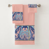 ヴィンテージアールヌーボー蝶とパンジー バスタオルセット (インサイチュ)