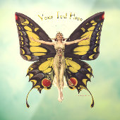 ヴィンテージアールヌーボー蝶の羽を持つ女性 ウィンドウサイン (シート3)