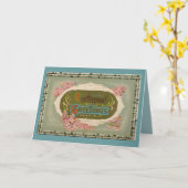 ヴィンテージアールヌーボー誕生日 カード (黄色い花)