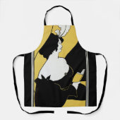 ヴィンテージアールヌーボー読女黄色本 エプロン (正面)