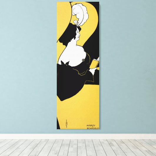 ヴィンテージアールヌーボー読女黄色本 キャンバスプリント (インサイチュ (ウッドフロア))
