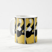 ヴィンテージアールヌーボー読女黄色本 コーヒーマグカップ (正面左)