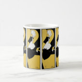 ヴィンテージアールヌーボー読女黄色本 コーヒーマグカップ (中央)