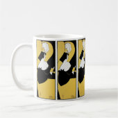 ヴィンテージアールヌーボー読女黄色本 コーヒーマグカップ (左)