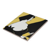 ヴィンテージアールヌーボー読女黄色本 タイル (側面)