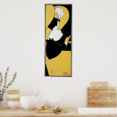 ヴィンテージアールヌーボー読女黄色本 ポスター (キッチン)