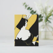 ヴィンテージアールヌーボー読女黄色本 ポストカード (スタンド正面)