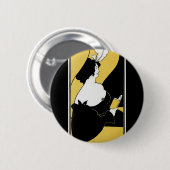 ヴィンテージアールヌーボー読女黄色本 缶バッジ (正面&裏面)