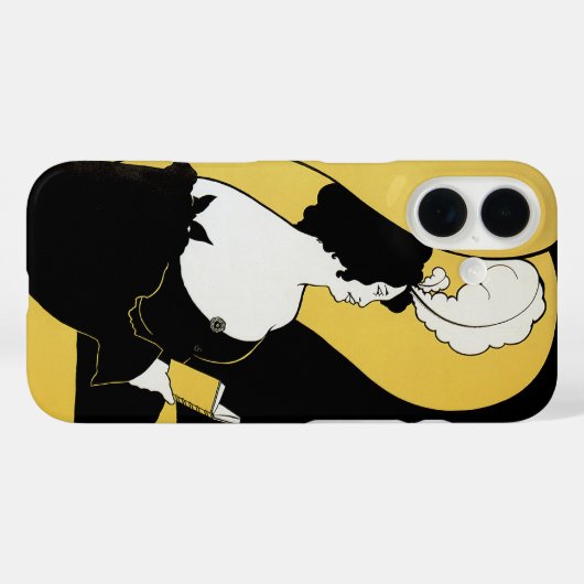 ヴィンテージアールヌーボー読女黄色本 Case-Mate iPhoneケース (裏面 (横))