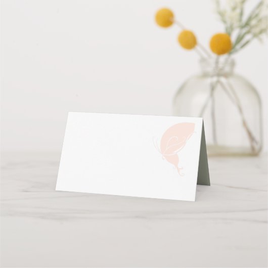 ヴィンテージアールヌーボー赤面バタフライ結婚ズ プレイスカード (正面)