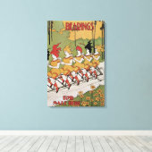 ヴィンテージアールヌーボー軸受タンデム自転車 キャンバスプリント (インサイチュ (ウッドフロア))