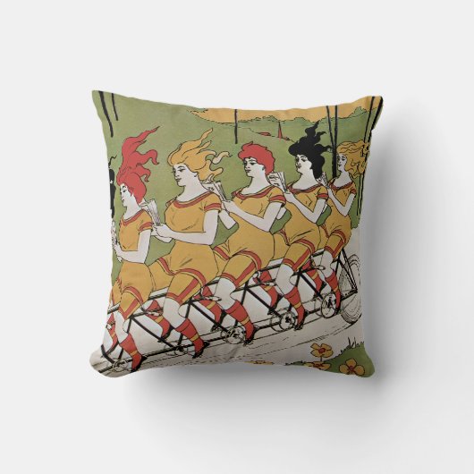 ヴィンテージアールヌーボー軸受タンデム自転車 クッション (正面)