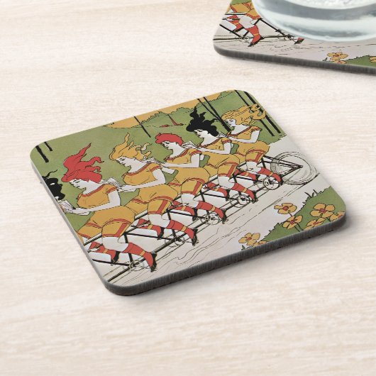 ヴィンテージアールヌーボー軸受タンデム自転車 コースター (左側)