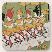 ヴィンテージアールヌーボー軸受タンデム自転車 コースター (正面)