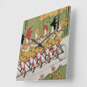 ヴィンテージアールヌーボー軸受タンデム自転車 スクエア壁時計 (傾斜)