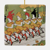 ヴィンテージアールヌーボー軸受タンデム自転車 セラミックオーナメント (裏面)