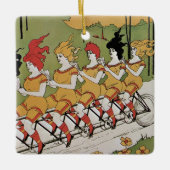 ヴィンテージアールヌーボー軸受タンデム自転車 セラミックオーナメント (正面)