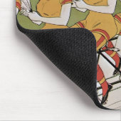 ヴィンテージアールヌーボー軸受タンデム自転車 マウスパッド (コーナー)