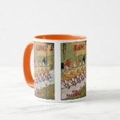 ヴィンテージアールヌーボー軸受タンデム自転車 マグカップ (正面左)