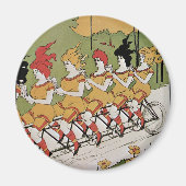 ヴィンテージアールヌーボー軸受タンデム自転車 マグネット (正面)