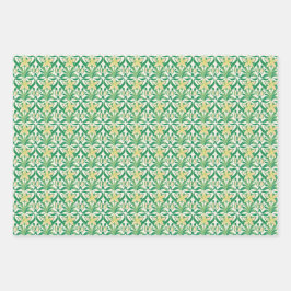 ヴィンテージアールヌーボー降雪花柄 ラッピングペーパーシート