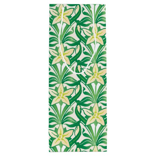 ヴィンテージアールヌーボー降雪花柄 ワインギフトバッグ (裏面)