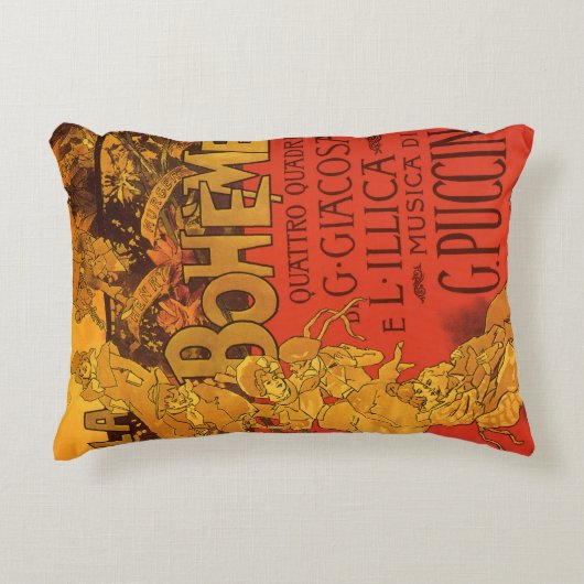 ヴィンテージアールヌーボー音楽、ラボヘムオペラ, 1896 アクセントクッション (正面)