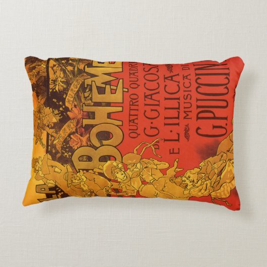 ヴィンテージアールヌーボー音楽、ラボヘムオペラ, 1896 アクセントクッション (裏面)