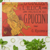 ヴィンテージアールヌーボー音楽、ラボヘムオペラ, 1896 キッチンタオル (折り畳み)