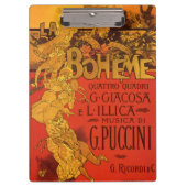 ヴィンテージアールヌーボー音楽、ラボヘムオペラ, 1896 クリップボード (正面)