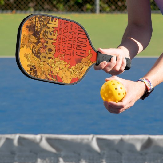 ヴィンテージアールヌーボー音楽、ラボヘムオペラ， 1896 ピックルボールラケット (インサイチュ)