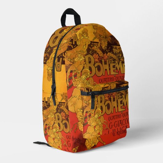 ヴィンテージアールヌーボー音楽、ラボヘムオペラ， 1896 プリントバックパック (裏面左端)