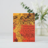 ヴィンテージアールヌーボー音楽、ラボヘムオペラ， 1896 ポストカード (スタンド正面)