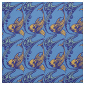 ヴィンテージアールヌーボー魚柄 ファブリック (見本)