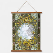 ヴィンテージアールヌーボー鳥と花 吊り下げ型タペストリー (正面)