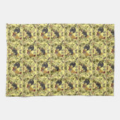 ヴィンテージアールヌーボー鶏&ヘンチキンパターン キッチンタオル (横)