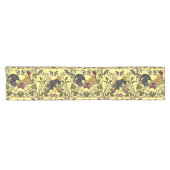 ヴィンテージアールヌーボー鶏&ヘンチキンパターン ショートテーブルランナー (横)