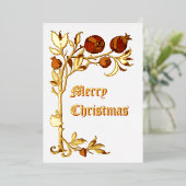 ヴィンテージアールヌーボー1886ザクロ 箔シーズンカード (立ち正面)