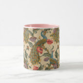 ヴィンテージアールヌーボー1890クジャク模様 マグカップ (中央)