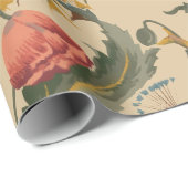 ヴィンテージアールヌーボー1890クジャク模様 ラッピングペーパー (ロールコーナー)