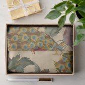 ヴィンテージアールヌーボー1890クジャク模様 薄葉紙 (ギフト)